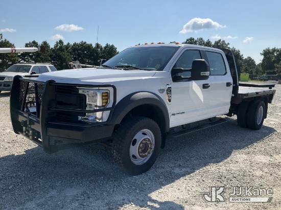 (Villa Rica, GA) 2018 Ford F-550 Crew-Cab Flatbed Truck, Coop Maintained Unit Runs & Moves) (Dash Wa