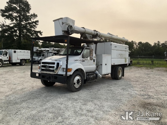 (Wakefield, VA) Altec LR7-56, Over-Center Bucket Truck mounted behind cab on 2013 Ford F750 Chipper