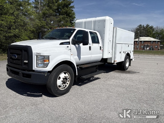 (Lebanon, TN) 2016 Ford F750 Crew-Cab Enclosed Utility Truck Runs & Moves) (Check Engine Light On