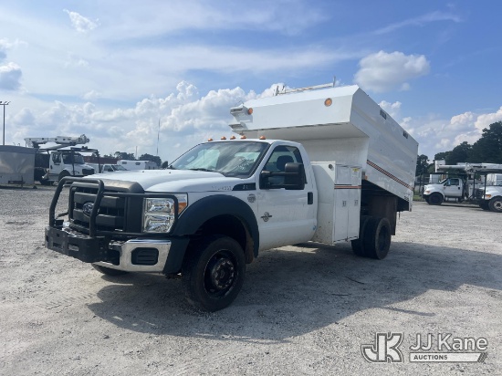 (Chester, VA) 2014 Ford F550 4x4 Chipper Dump Truck Runs, Moves & Dump Operates) (Engine Performance