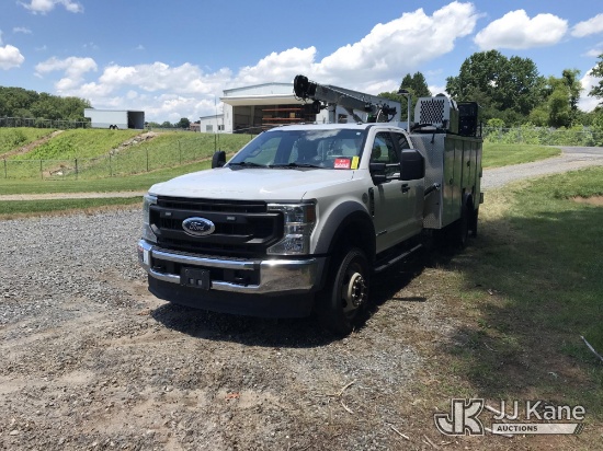 (Mount Airy, NC) 2021 Ford F-550 Extended-Cab Mechanics Service Truck Runs, Moves & Crane Operates