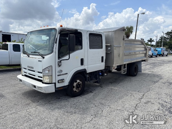 (West Palm Beach, FL) 2013 Isuzu NPR Crew-Cab Dump Truck Runs, Moves & Operates) (Hydraulic System D
