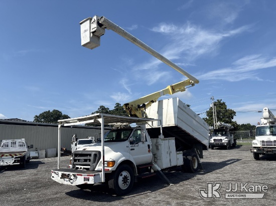 (Albertville, AL) Altec LRV60, Over-Center Bucket Truck mounted behind cab on 2004 Ford F-750 Chippe