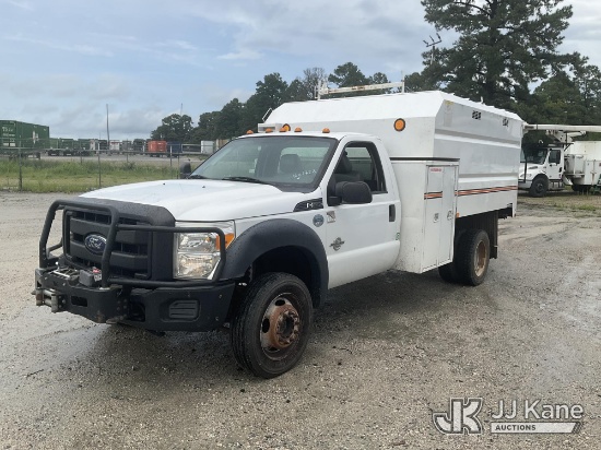 (Chester, VA) 2014 Ford F-550 Chipper Dump Truck Runs & Moves) (Dump Does Not Operate, PTO Condition