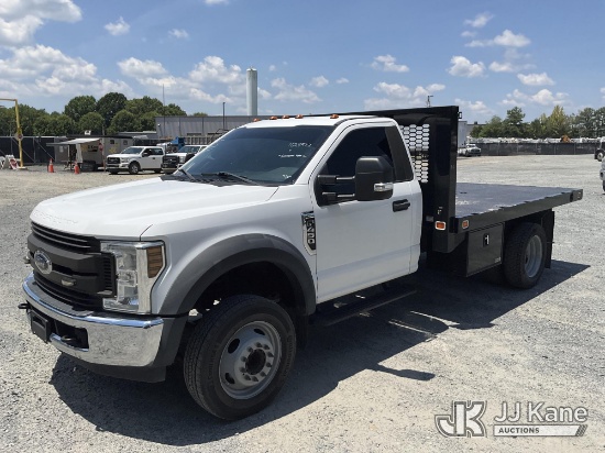 (China Grove, NC) 2019 Ford F450 Flatbed Truck Duke Unit) (Runs & Moves) (Dash Warning Indicator On