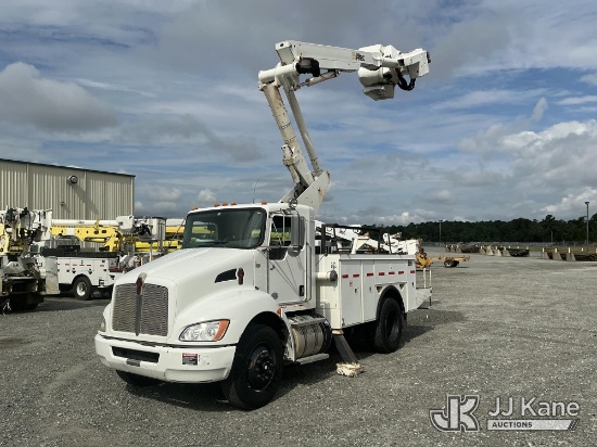 (Alma, GA) Altec TA37M, Articulating & Telescopic Material Handling Bucket Truck mounted behind cab