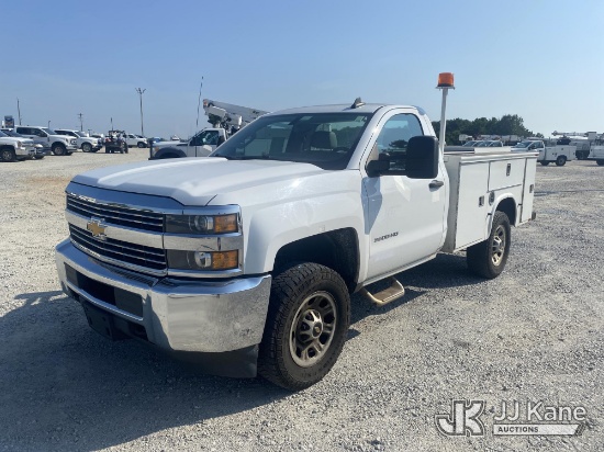(Villa Rica, GA) 2016 Chevrolet Silverado 3500HD Enclosed Service Truck Runs & Moves) (Dash Warning