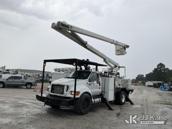 (Chester, VA) Terex XTPRO60, Over-Center Bucket Truck rear mounted on 2015 Ford F750 Flatbed/Utility