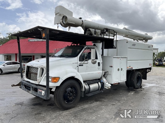 (Ocala, FL) Altec LR756, Over-Center Bucket Truck mounted behind cab on 2015 Ford F-750 Regular Cab