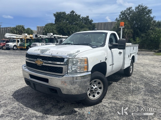 (West Palm Beach, FL) 2013 Chevrolet Silverado 3500HD Service Truck Runs & Moves) (Dash Warning Indi
