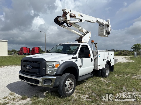 (Westlake, FL) Altec AT37G, Articulating & Telescopic Bucket Truck mounted behind cab on 2016 Ford F