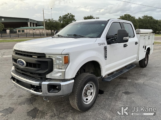 (Ocala, FL) 2020 Ford F250 4x4 Crew-Cab Service Truck Runs & Moves) (Check Engine Light On, Body/Pai