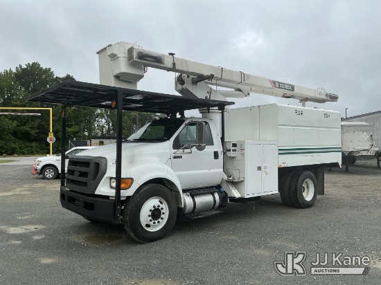 (China Grove, NC) Terex/HiRanger XTPR056, Over-Center Bucket Truck mounted behind cab on 2015 Ford F