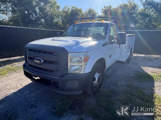 (Tampa, FL) 2012 Ford F350 Service Truck, Hillsborough County School Board Unit Runs & Moves) (Liftg