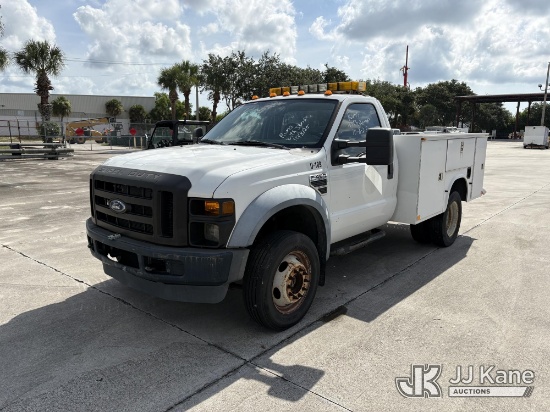 (Riviera Beach, FL) 2008 Ford F450 4x4 Service Truck Runs & Moves) (Exterior Defects