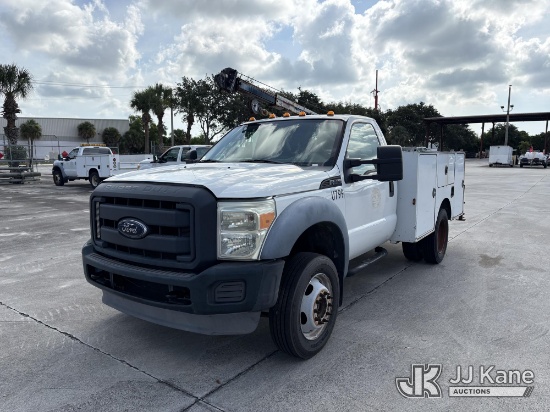 (Riviera Beach, FL) 2012 Ford F-550 Regular Cab DRW Mechanics Service Truck Runs & Moves) (Crane Con