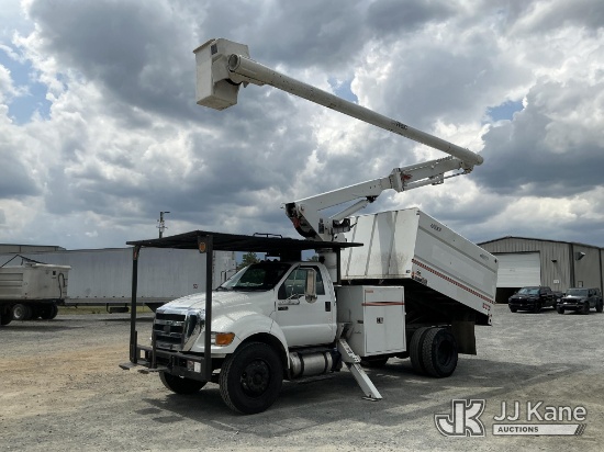 (China Grove, NC) Altec LR756, Over-Center Bucket Truck mounted behind cab on 2015 Ford F750 Chipper