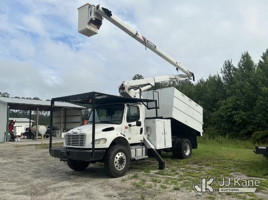 (Ridgeland, SC) Terex/HiRanger XT55, Over-Center Bucket Truck mounted behind cab on 2011 Freightline