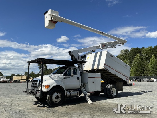 (China Grove, NC) Altec LR756, Over-Center Bucket Truck mounted behind cab on 2015 Ford F750 Chipper