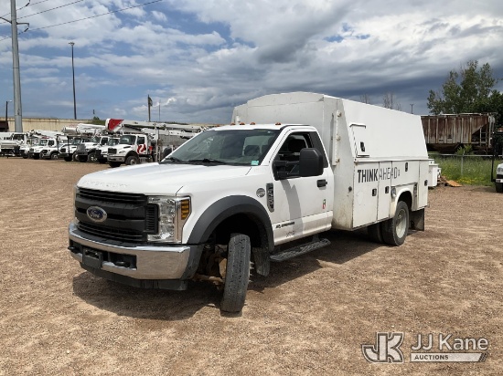 (Shakopee, MN) 2018 Ford F-550 Enclosed Service Truck Runs & Moves) (Dash Warning Indicators On