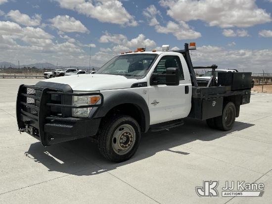 (El Paso, TX) 2015 Ford F-550 Flatbed/Service Truck Runs & Moves) (Dash Warning Indicator On, Interi