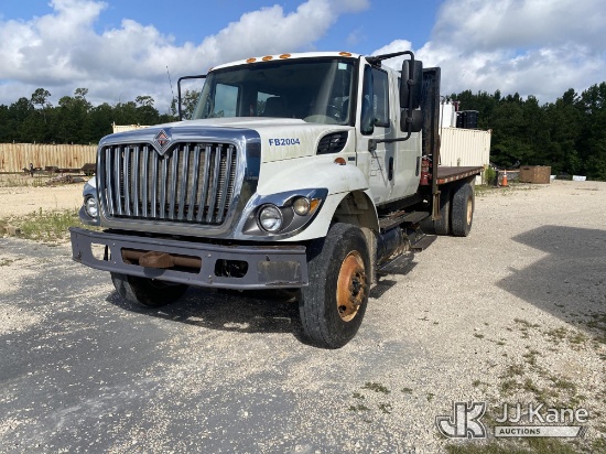 (Anacoco, LA) 2009 International 7400 Crew-Cab Flatbed/Dump Truck Runs & Moves) (PTO Not Engaging,