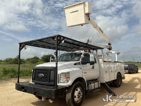 (Marion, TX) HiRanger 5TC-55, Bucket Truck mounted behind cab on 2017 Ford F-750 Utility Truck Runs,