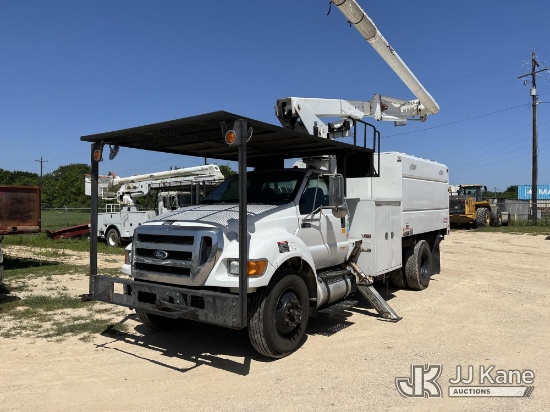 (Houston, TX) Altec LR756, Over-Center Bucket Truck mounted behind cab on 2015 Ford F-750 Regular Ca