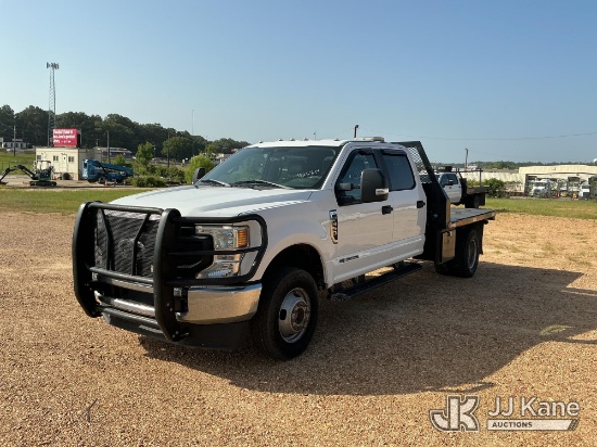 (Byram, MS) 2020 Ford F-350 SD Crew-Cab Flatbed/Service Truck Runs & Moves) (Dash Warning Indicator