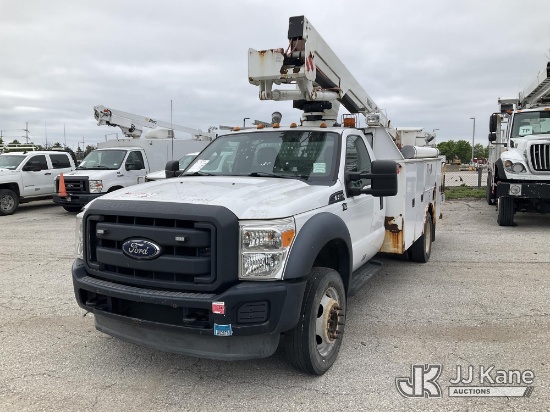 (Kansas City, MO) Versalift SST37EIH-01, Articulating & Telescopic Bucket Truck mounted behind cab o
