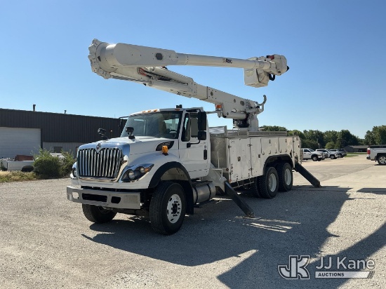 (Glidden, IA) Altec AM60E, Over-Center Material Handling Bucket Truck rear mounted on 2014 Internati