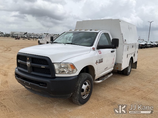 (Marion, TX) 2016 RAM 3500 Enclosed Service Truck Runs & Moves) (Dash Warning Indicators On