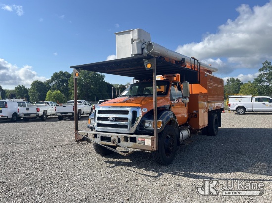 (Louisville, OH) Altec LR756, Over-Center Bucket Truck mounted behind cab on 2015 Ford F-750 Chipper