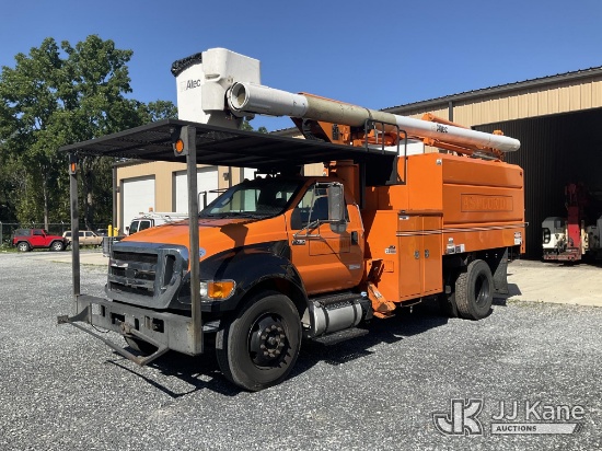 (Hagerstown, MD) Altec LR756, Over-Center Bucket Truck mounted behind cab on 2015 Ford F-750 Regular