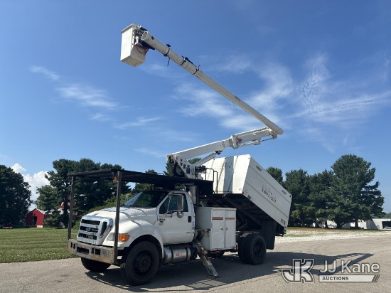 (Ashland, OH) Altec LR756, Over-Center Bucket Truck mounted behind cab on 2013 Ford F-750 Regular Ca