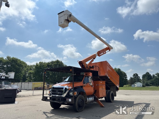 (Ashland, OH) Altec LR756, Over-Center Bucket Truck mounted behind cab on 2015 Ford F-750 Regular Ca