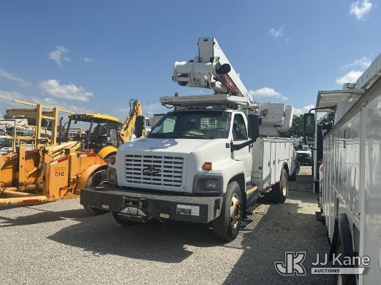 (Fort Wayne, IN) Altec TA45M, Articulating & Telescopic Material Handling Bucket Truck mounted behin