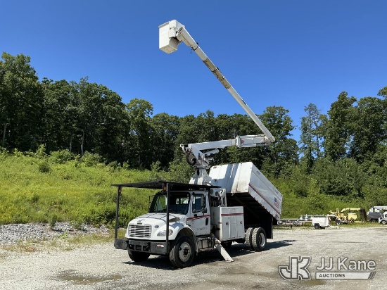 (Shrewsbury, MA) Altec LR760-E70, Over-Center Elevator Bucket Truck mounted behind cab on 2015 Freig