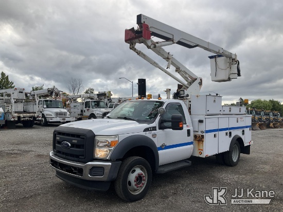 (Plymouth Meeting, PA) Versalift SST40EIH-01, Articulating & Telescopic Bucket Truck mounted behind