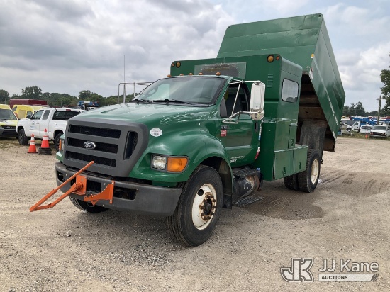 (Charlotte, MI) 2011 Ford F-750 Crew Cab Chipper Dump Truck Runs, Moves & Dump Operates) (Structural