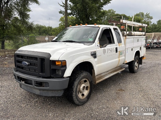 (Plymouth Meeting, PA) 2009 Ford F350 4x4 Extended-Cab Service Truck Runs & Moves, Liftgate Operates