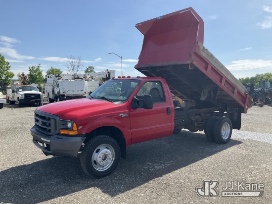 (Plymouth Meeting, PA) 1999 Ford F-550 Dump Truck Runs, Moves & Dump Operates) (Exterior Defects-See