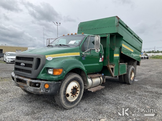 (Rome, NY) 2015 Ford F750 Chipper Dump Truck Runs, Moves & Operates) (Dash Warning Indicators On
