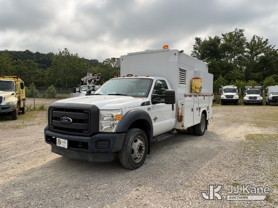 (Smock, PA) 2015 Ford F-550 Regular Cab DRW Service Truck Runs, Moves & PTO Operates) (Dash Warning