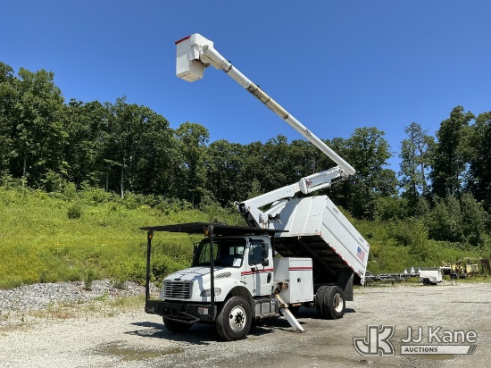 (Shrewsbury, MA) Altec LR758, Over-Center Bucket Truck mounted behind cab on 2015 Freightliner M2 10