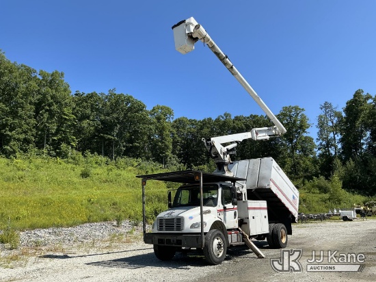 (Shrewsbury, MA) Altec LR760-E70, Over-Center Elevator Bucket Truck mounted behind cab on 2014 Freig