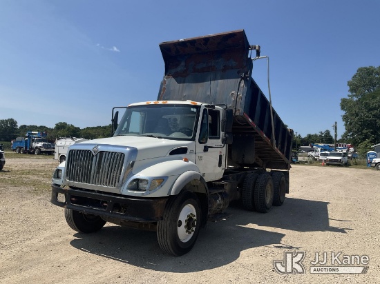 (Charlotte, MI) 2007 International 7500 T/A Dump Truck Runs, Moves & Dump Operates) (Dash Warning In