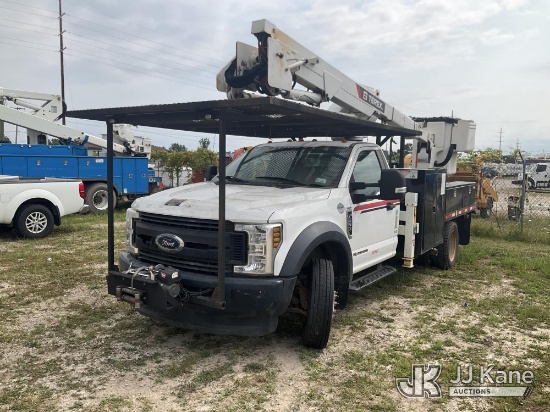 (Charlotte, MI) Terex LT40, Articulating & Telescopic Bucket Truck mounted behind cab on 2018 Ford F