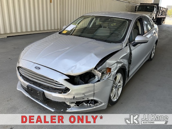 (Jurupa Valley, CA) 2018 Ford Fusion Hybrid S 4-Door Sedan Runs & Moves, Suspension Deficiencies, Co