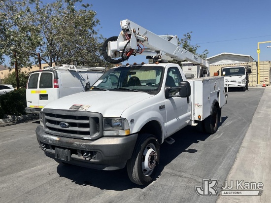 (Jurupa Valley, CA) Altec AT37-G, Articulating & Telescopic Bucket Truck mounted behind cab on 2002